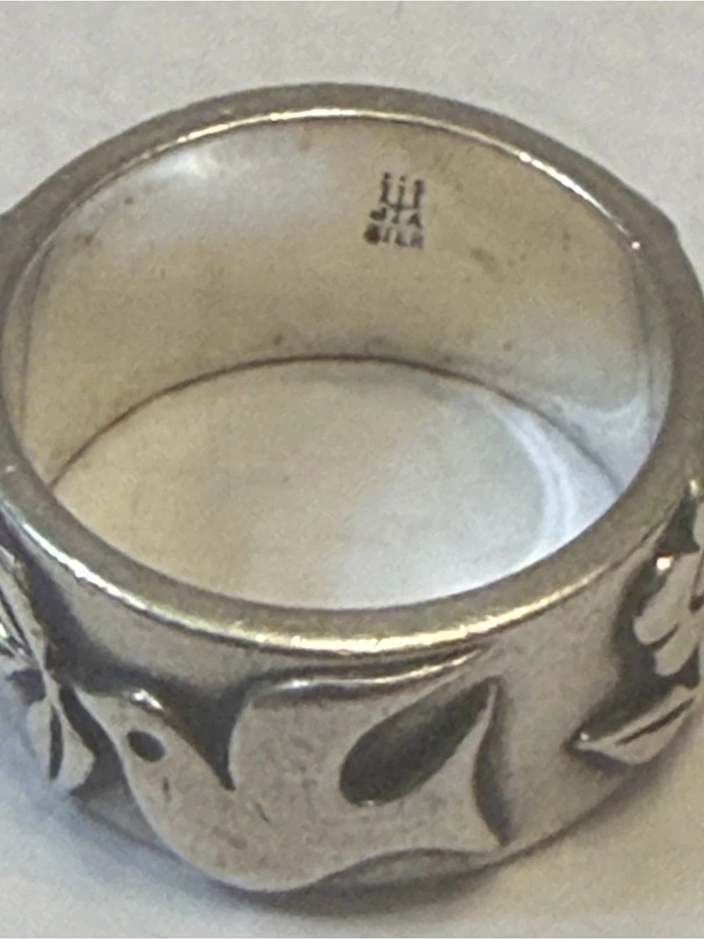 Retired James Avery La Paloma Dove with Olive Branch & Flower Ring Sz 6 + Box - Picture 7 of 9